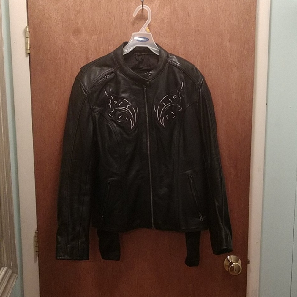 Leather Motorcycle Jacket with a liner